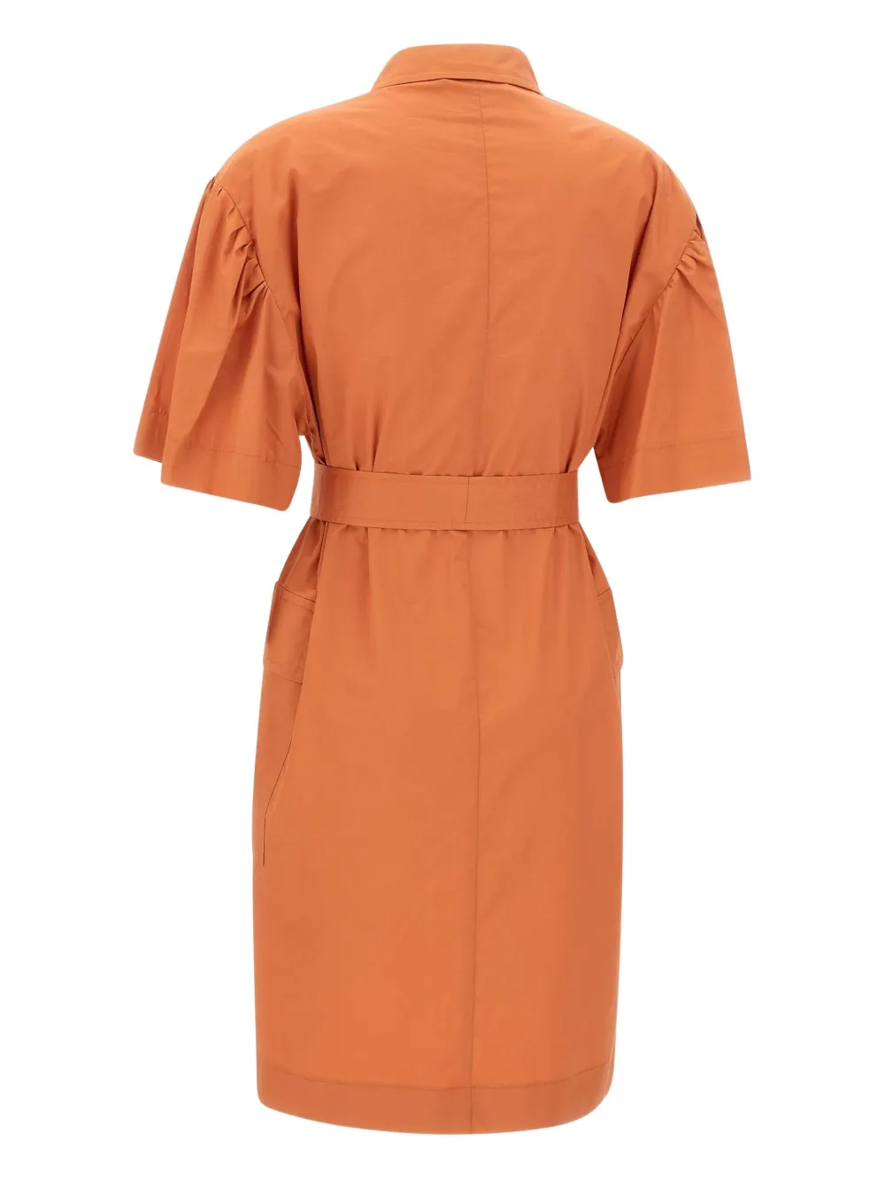 Kaos Jurk met zakken en korte mouwen - Oranje