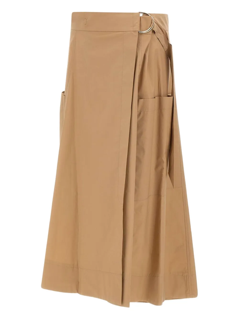 wrap-around pocketed A-line skirt