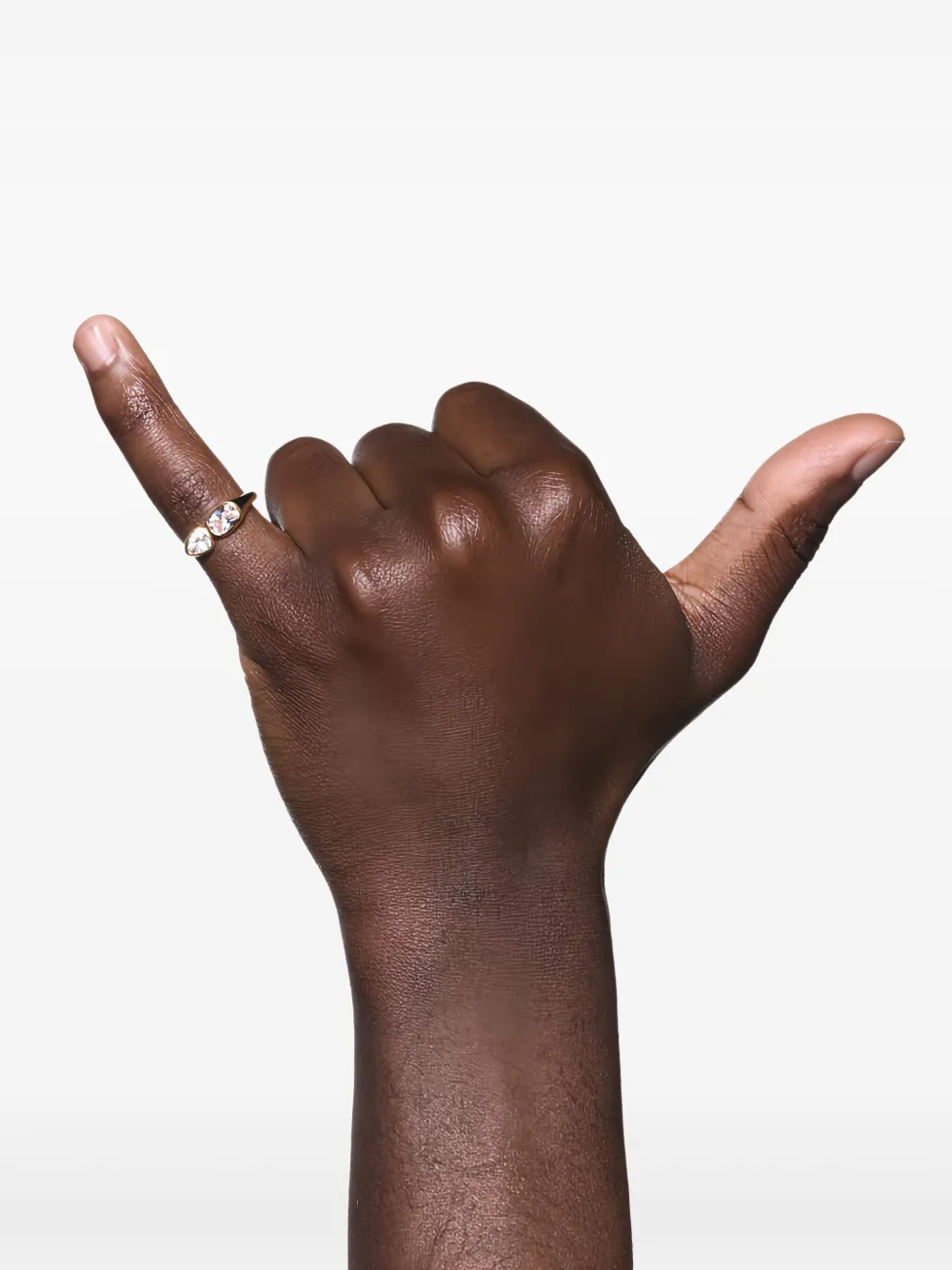 sterling silver double-stone signet ring