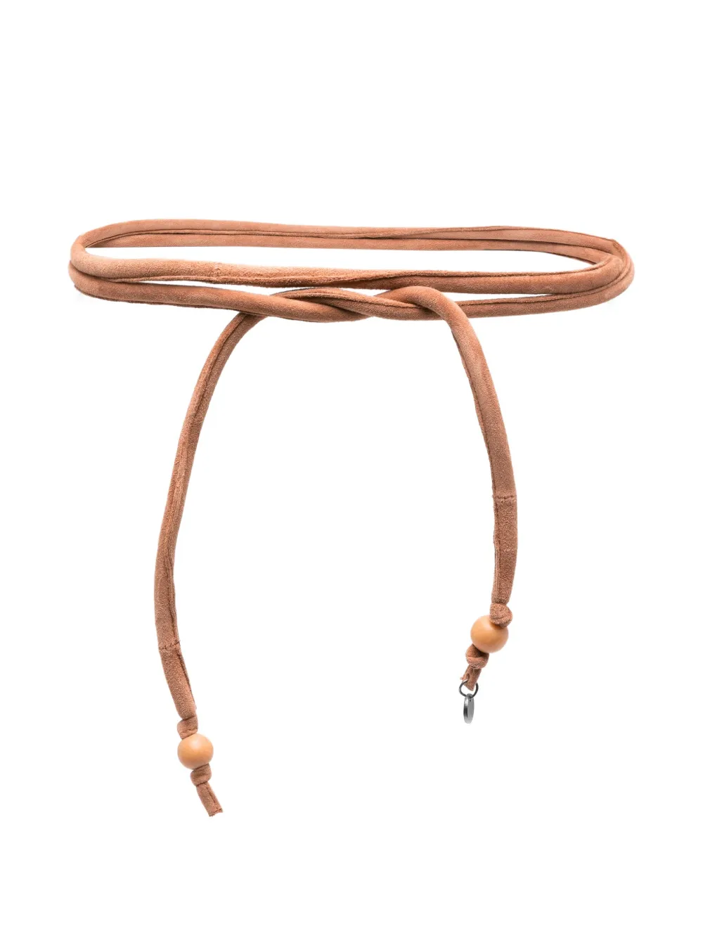 Niū Suede Wood-bead Belt In Neutral