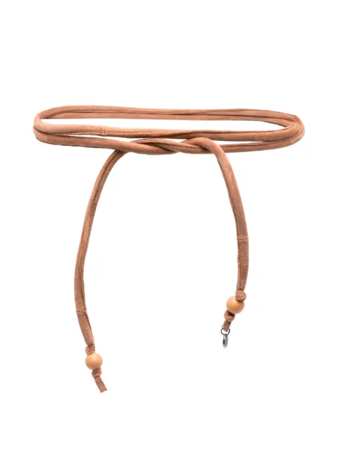 Niu suede wood-bead belt