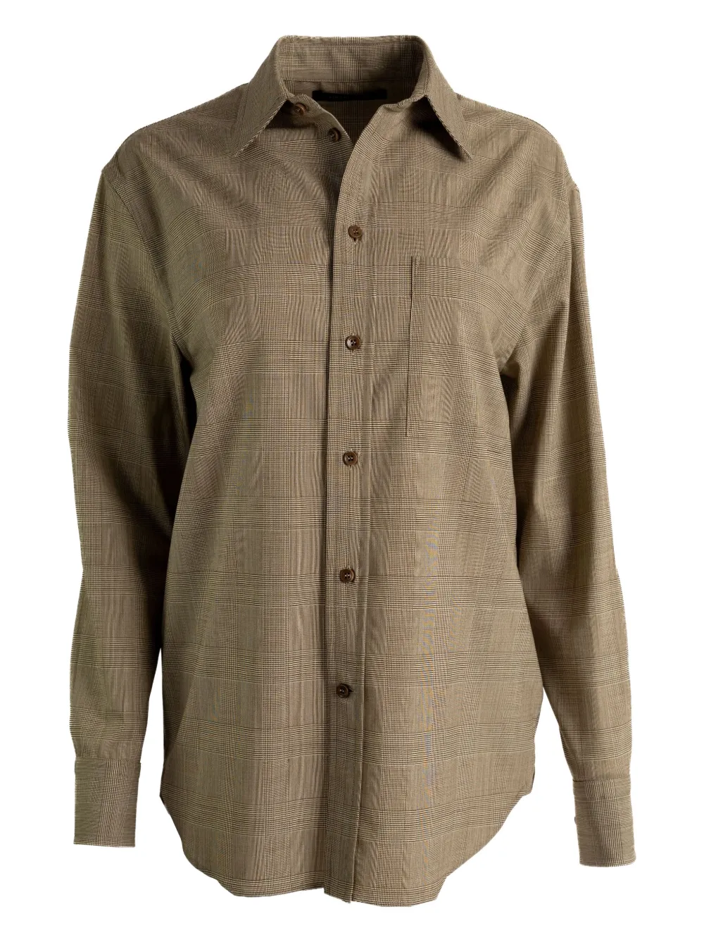 Phoebe Philo checked long-sleeve shirt | Brown | Image 1