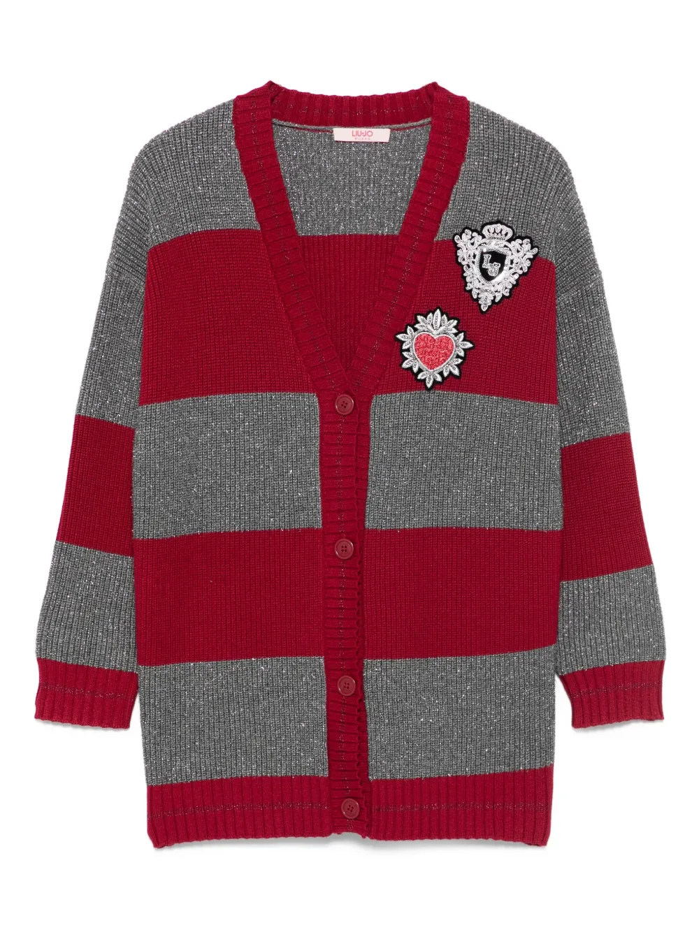 Liu Jo Kids Gestreept verfraaid vest Rood