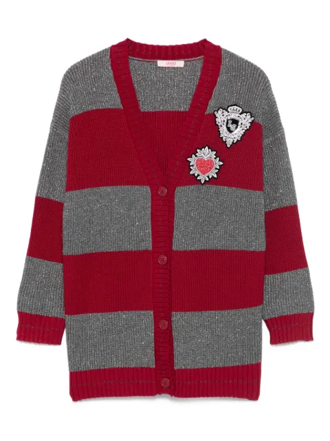 Liu Jo Kids striped embellished cardigan