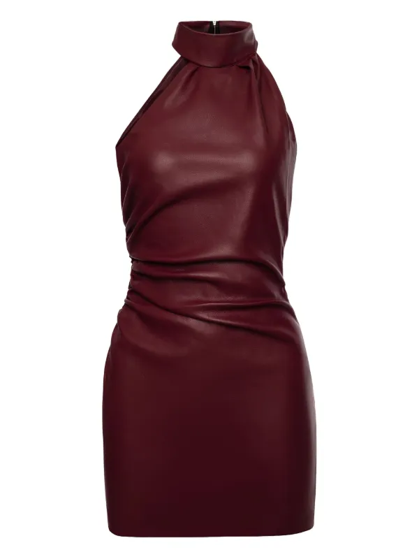 Lika high-neck Draped Mini Dress | Red | FARFETCH JO