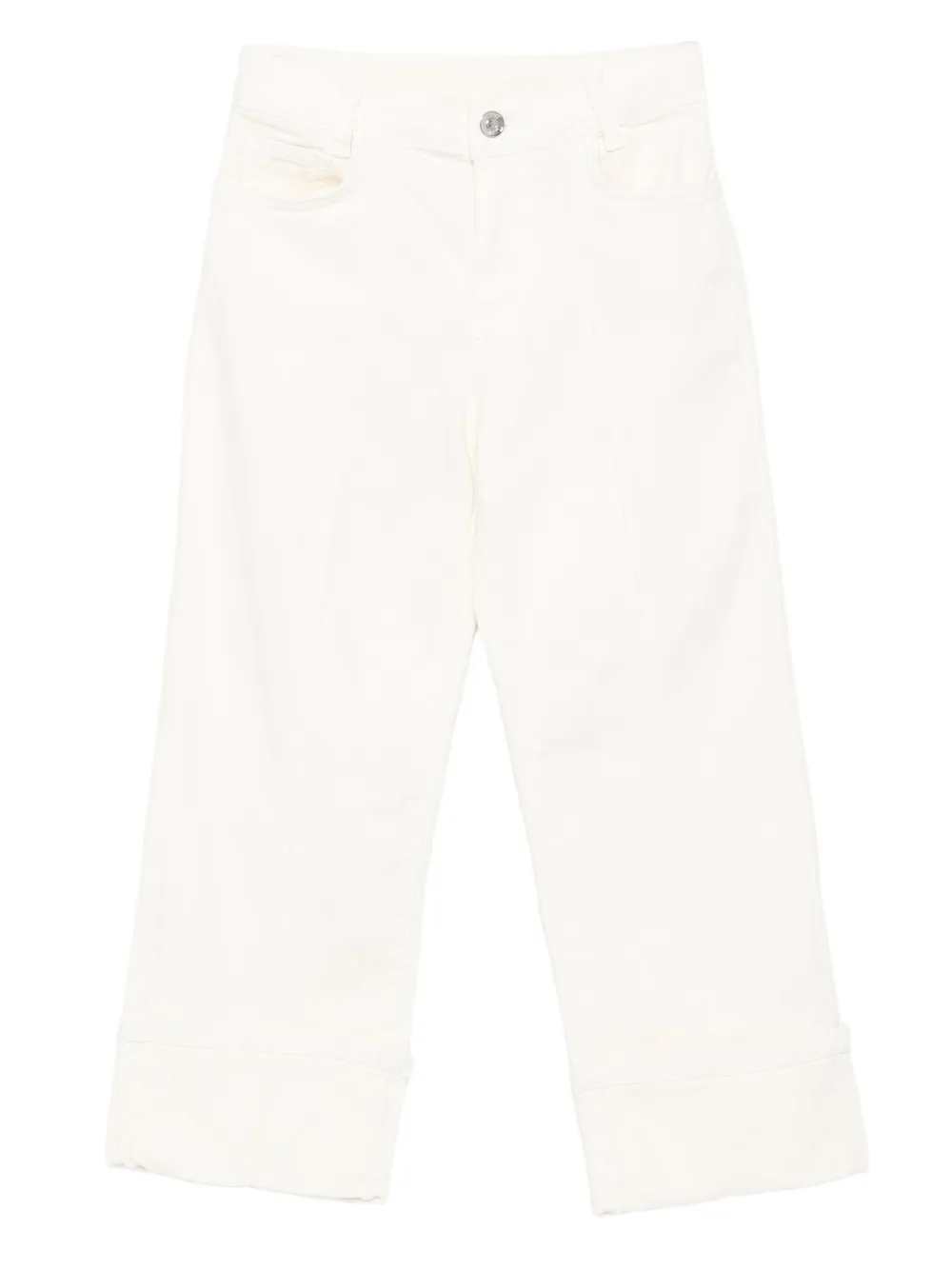 Liu Jo Kids Jeans met knoopsluiting en chetten Beige
