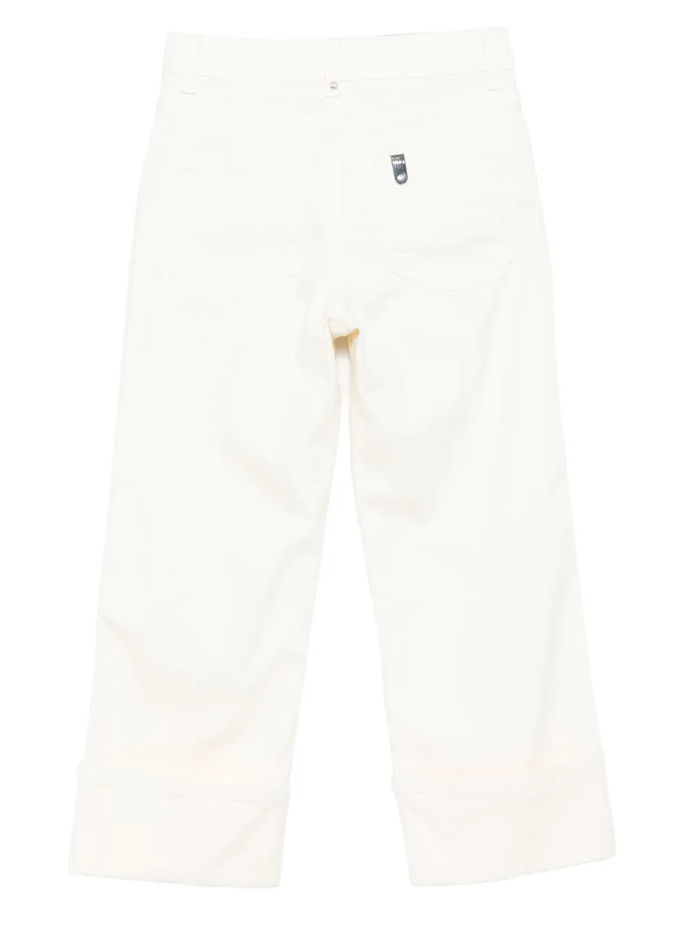 Liu Jo Kids Jeans met knoopsluiting en manchetten Beige