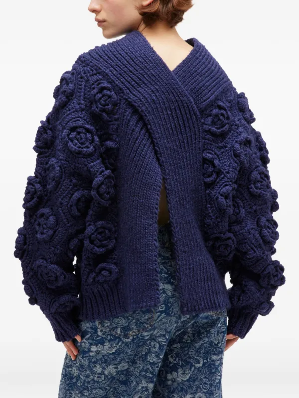 GANNI crochet-detail Sweater | Blue | FARFETCH
