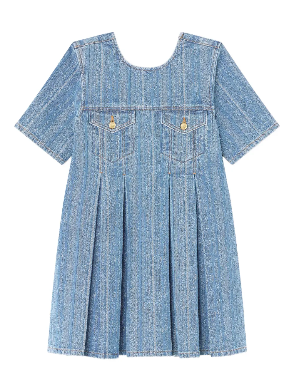GANNI pleated denim dress | Blue | Image 1