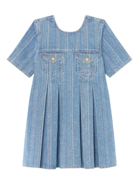 GANNI pleated denim dress