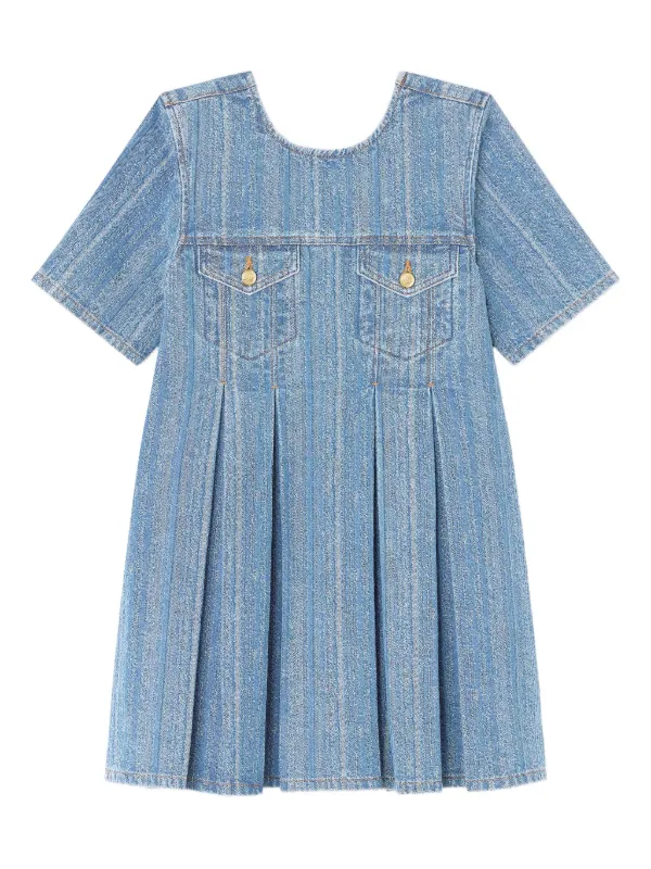 GANNI Women's Structured Denim Open-back Mini Dress, Blue, Cotton, Size - 40