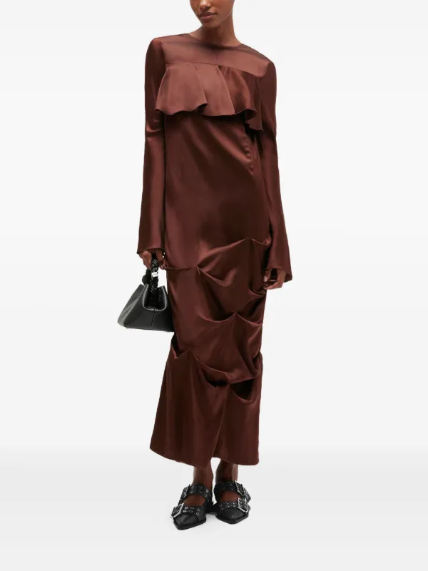 knee length dresses for ladies Ganni Crepe Jersey Maxi Dress main image 1