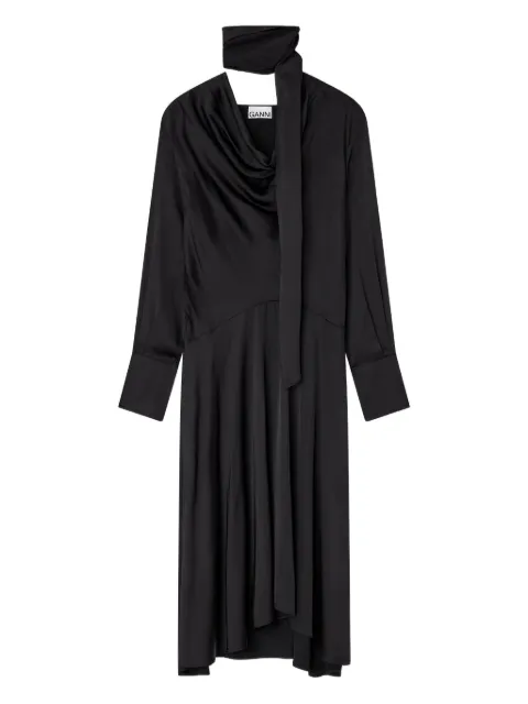 GANNI cowl-neck scarf midi dress
