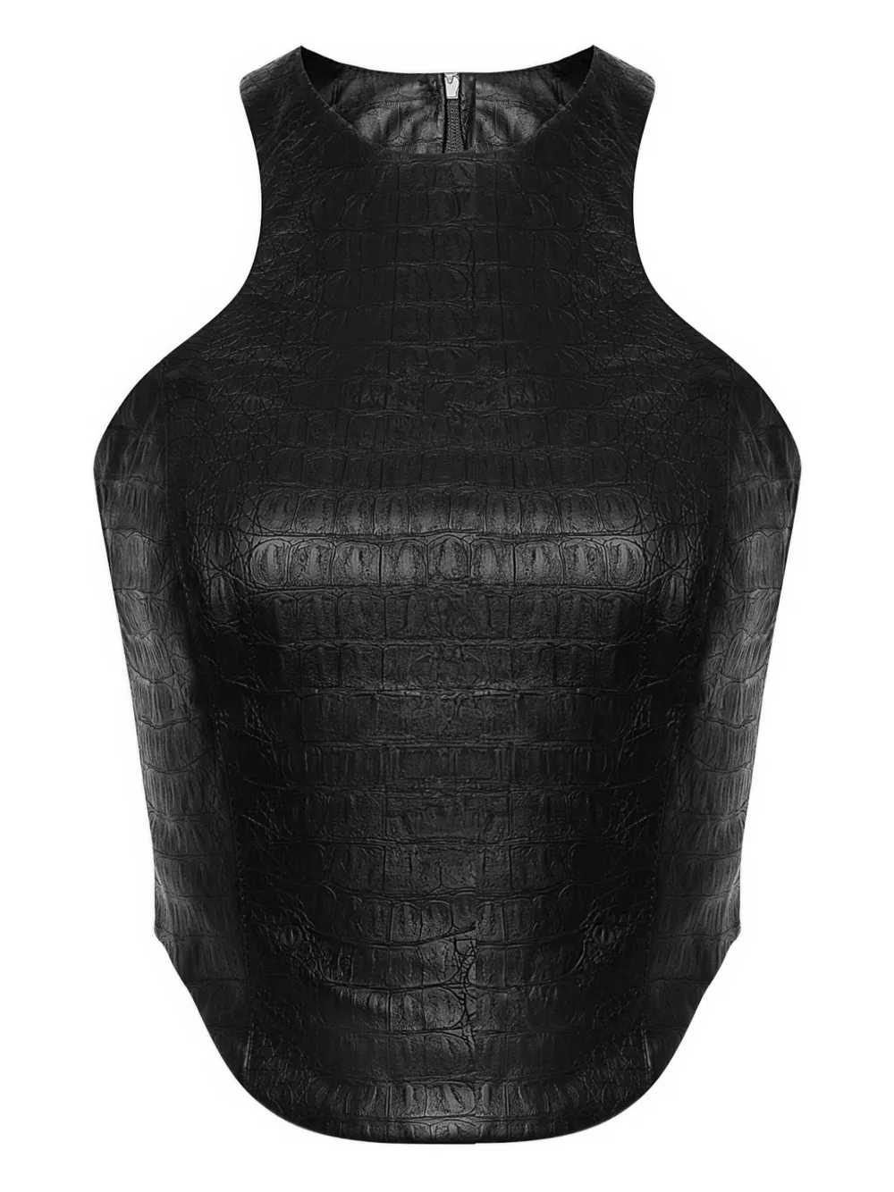 Lika crocodile-effect zip-fastening top | Black | Image 1