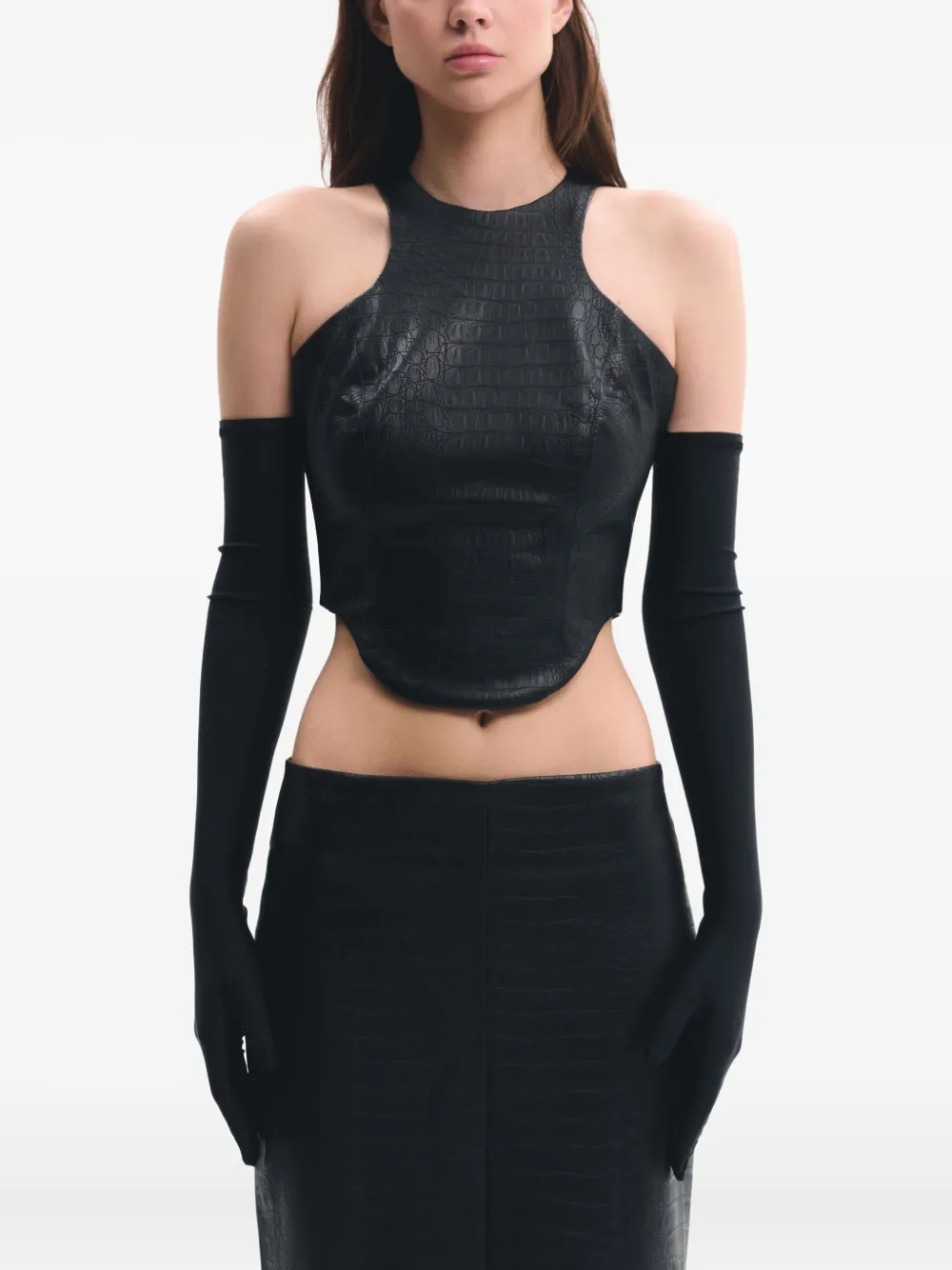 Lika crocodile-effect midi skirt | Pencil Skirts | Image 2