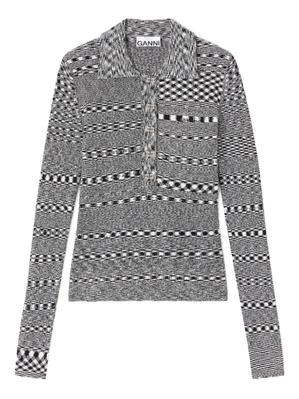 GANNI グレー ストライプ クロップドビスチェ GANNI グレー ストライプ クロップドビスチェ GANNI グレー