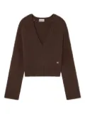 GANNI wool yak mix V-neck knit - Brown
