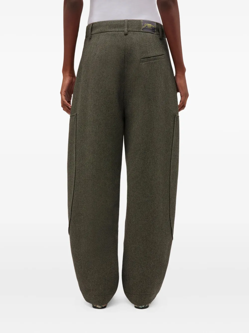 GANNI Gewelfde broek Groen