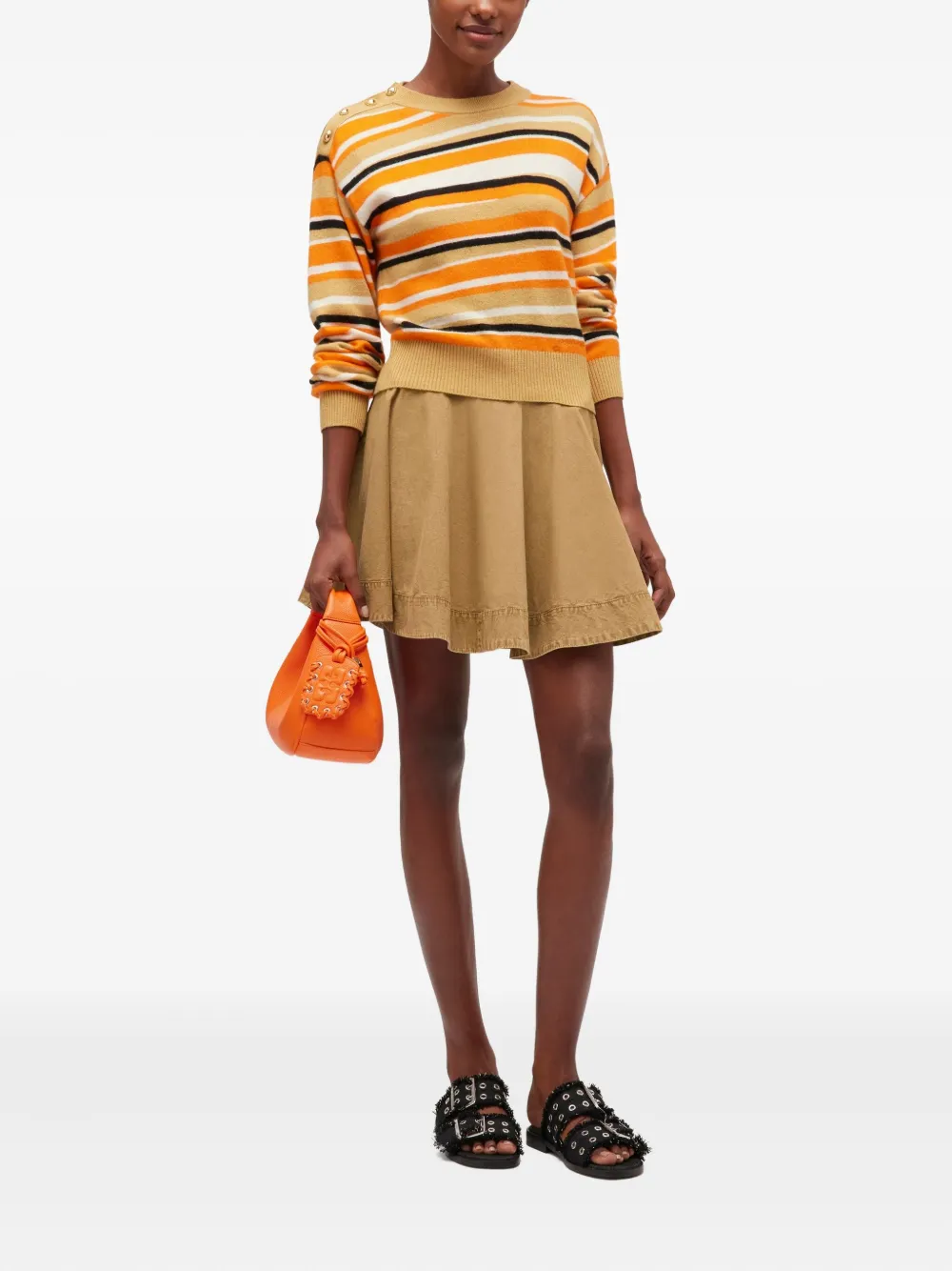 GANNI circle washed-cotton mini skirt | A-Line Skirts | Image 2