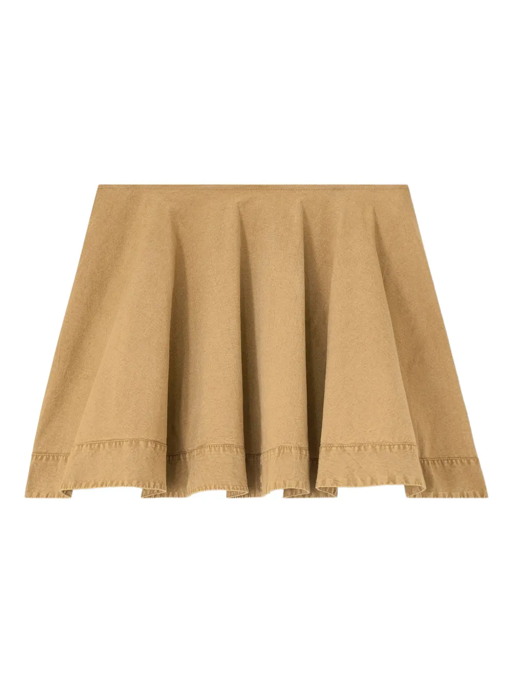 GANNI circle washed-cotton mini skirt | Neutrals | Image 1