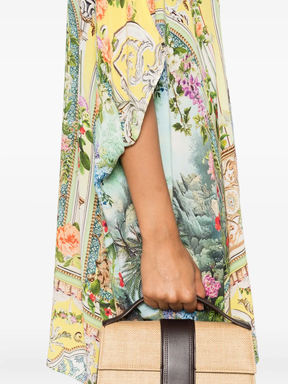 Camilla embellished floral-print mini dress Geel