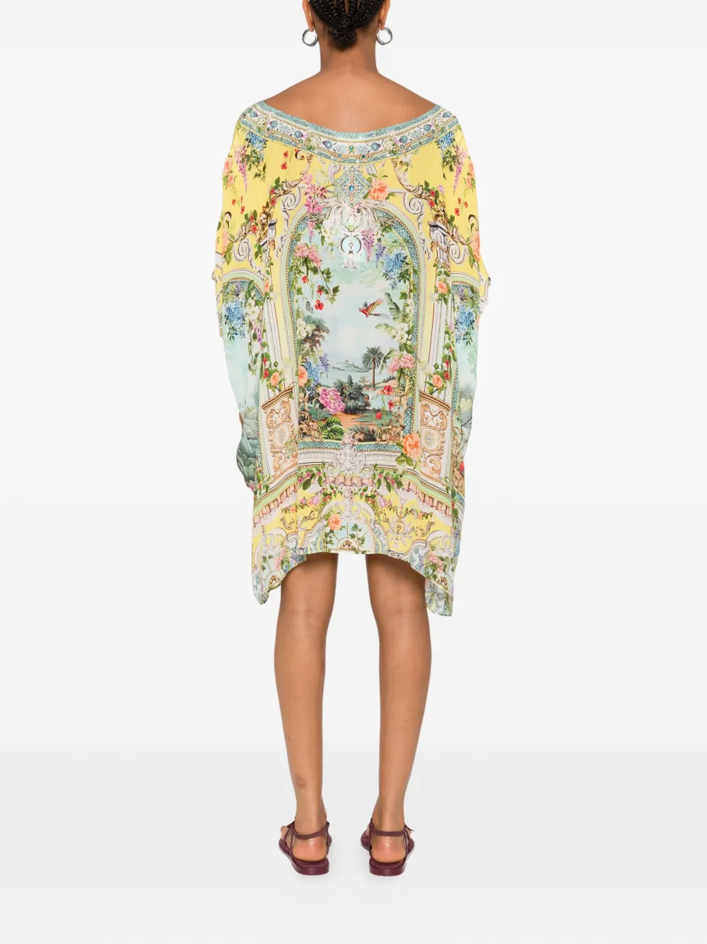 Camilla embellished floral-print mini dress Geel