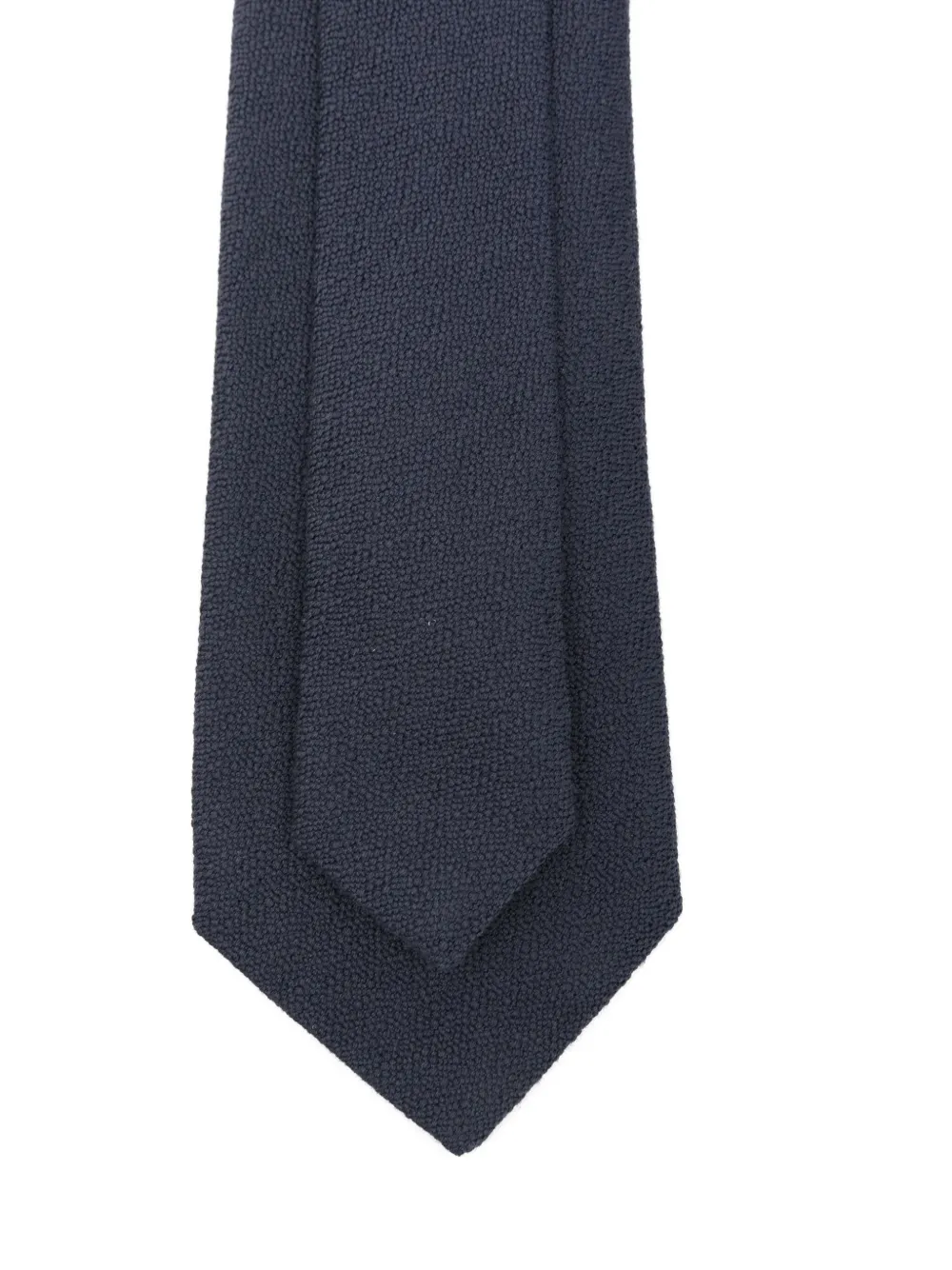 Canali textured wool-silk tie - Blauw