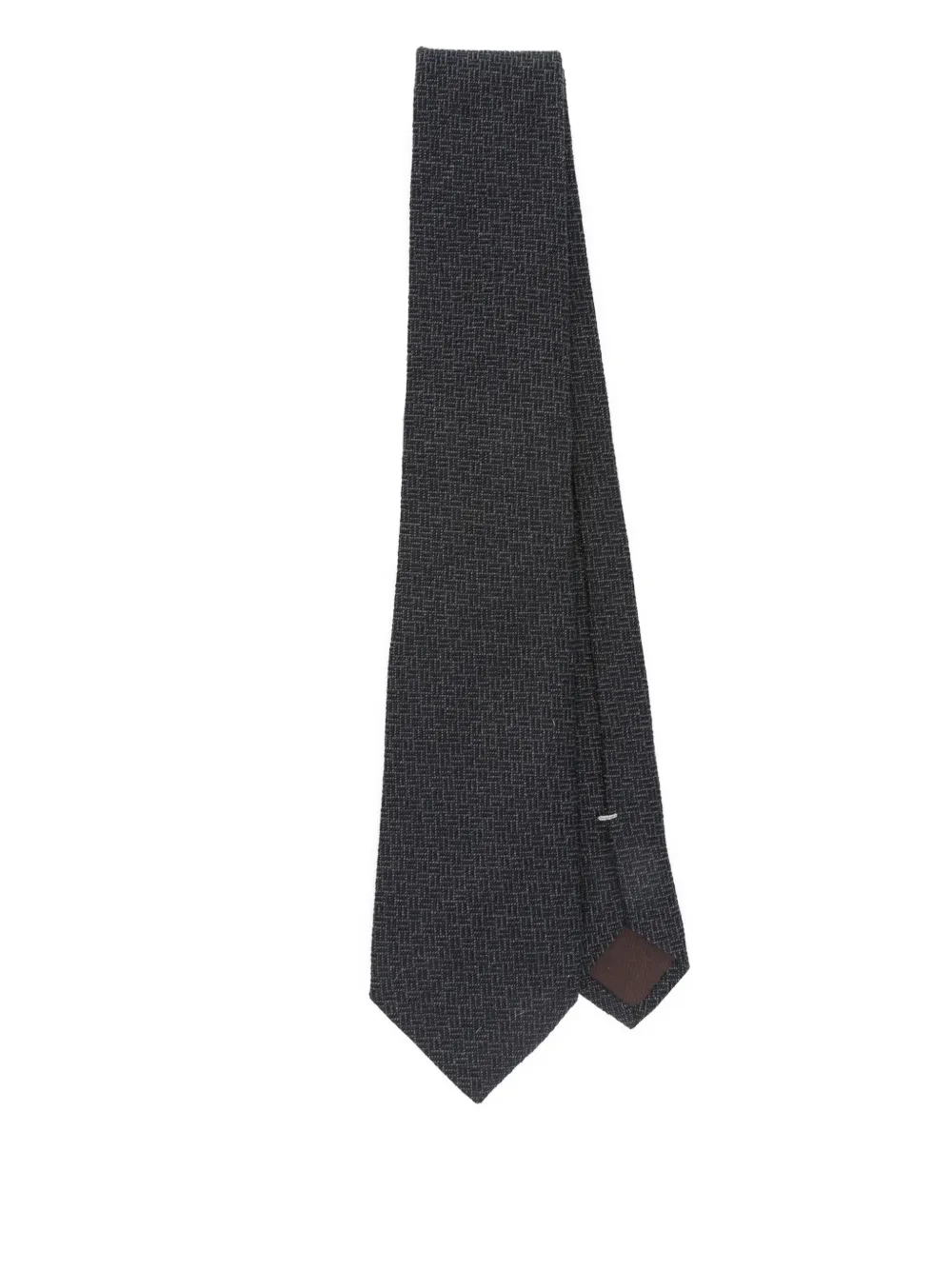 Canali geometric-pattern silk-cashmere tie Blauw