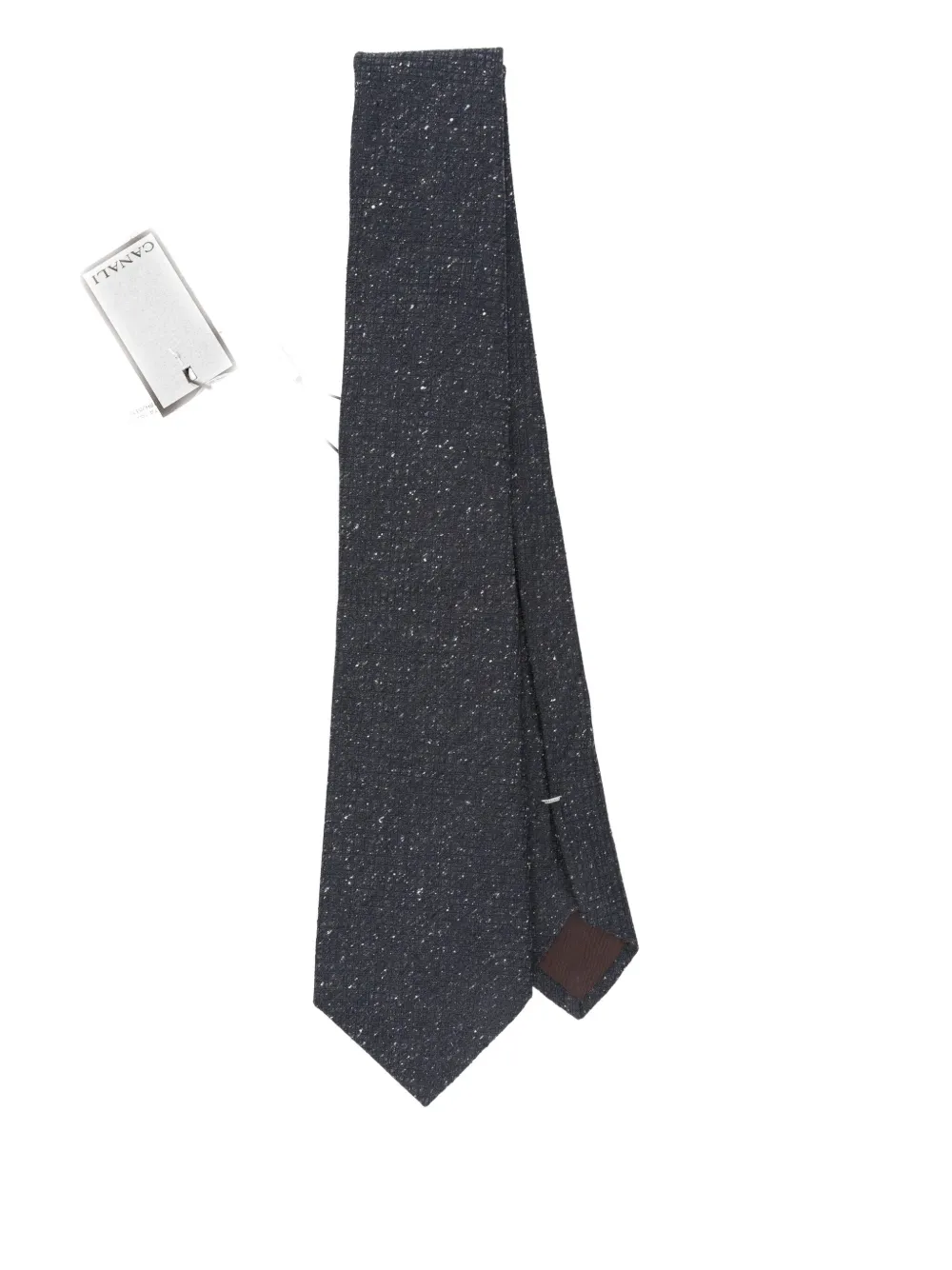 Canali speckled silk tie Blauw
