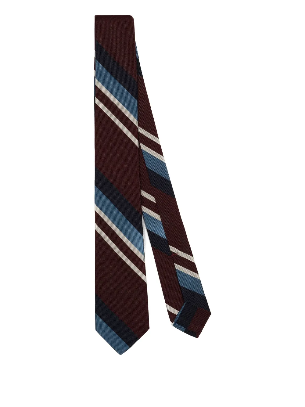 F.MARINO striped silk tie Rood