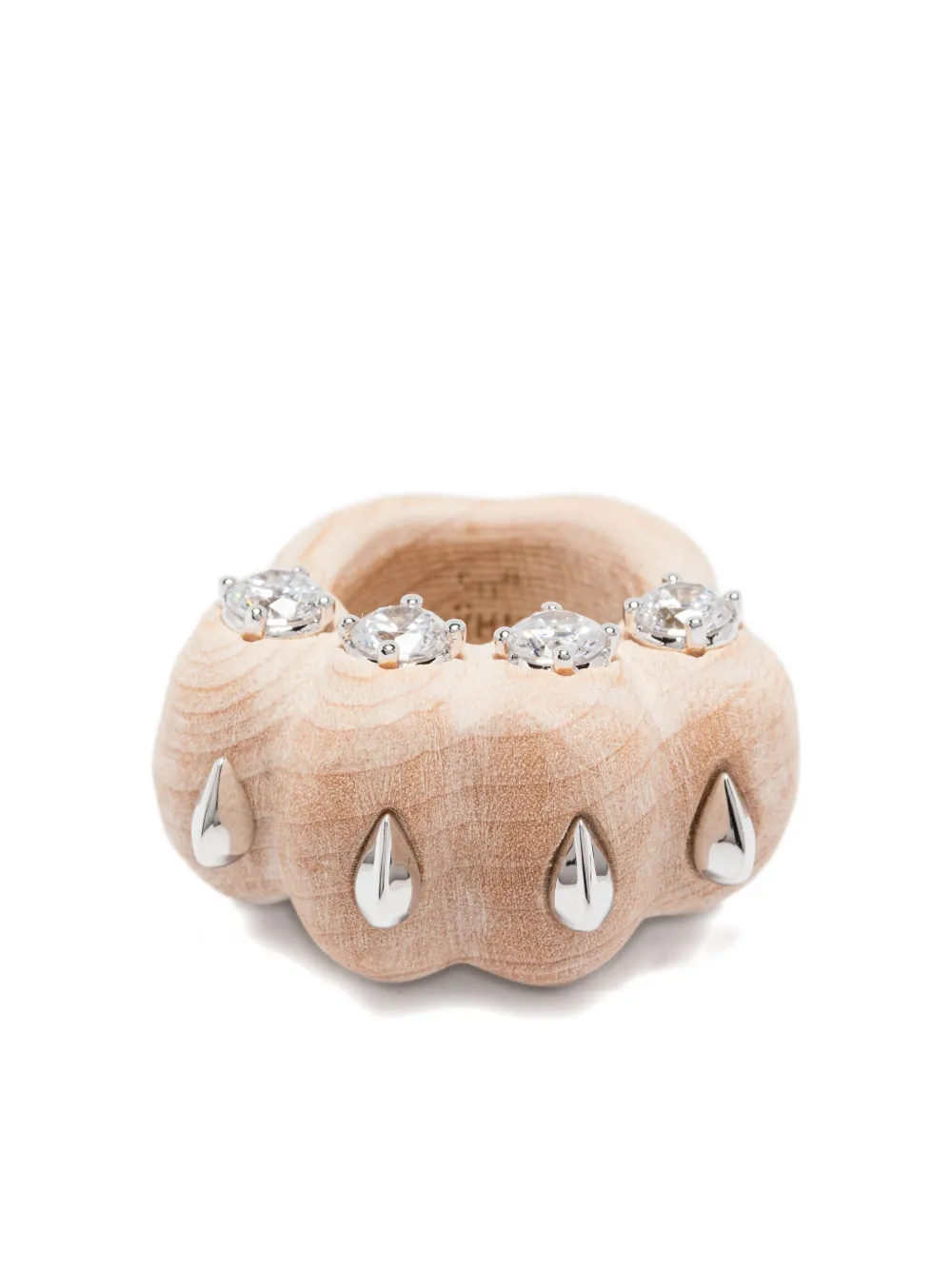 Yvmin Glass-embellishment Ring In Neutral