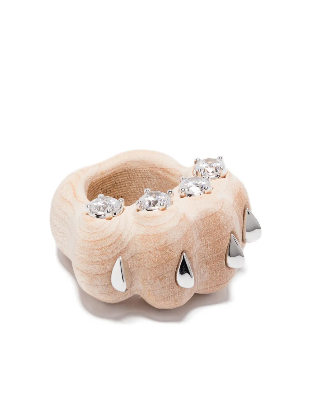Yvmin Glass-embellishment Ring In Neutral