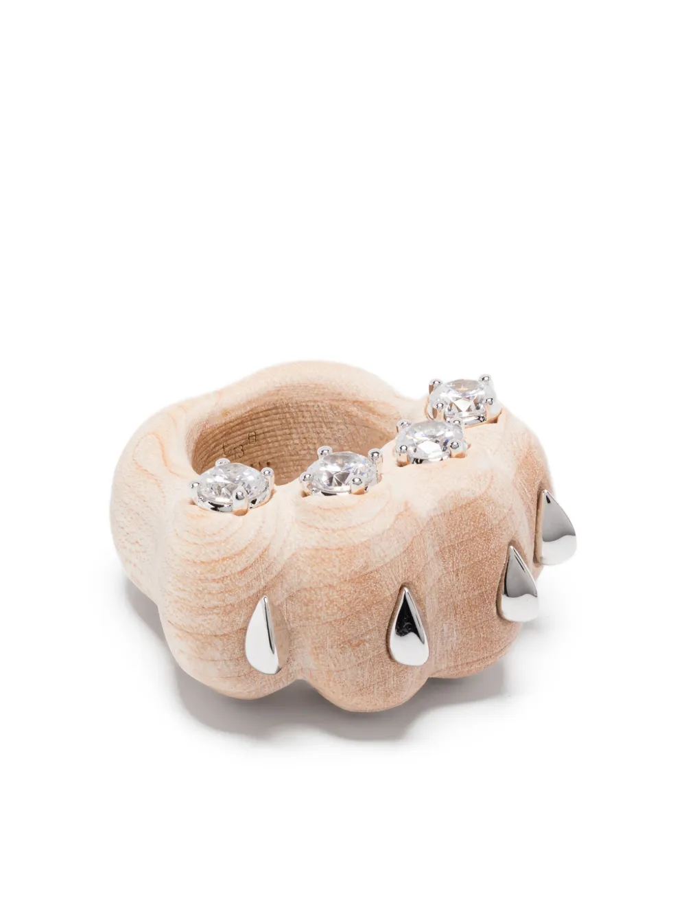 YVMIN glass-embellishment ring | Neutrals | Image 1