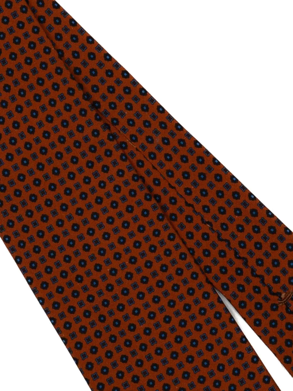 F.MARINO geometric-pattern silk tie Rood