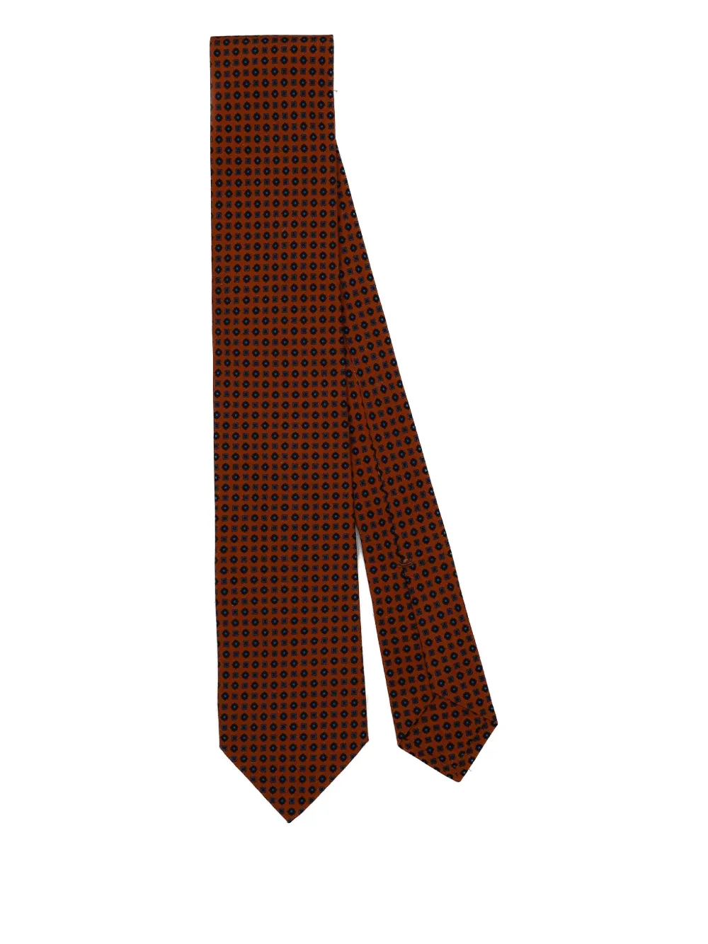 F.MARINO geometric-pattern silk tie Rood