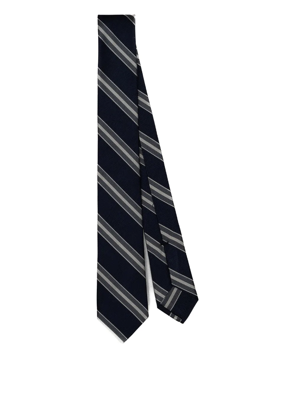 F.MARINO striped silk tie Zwart