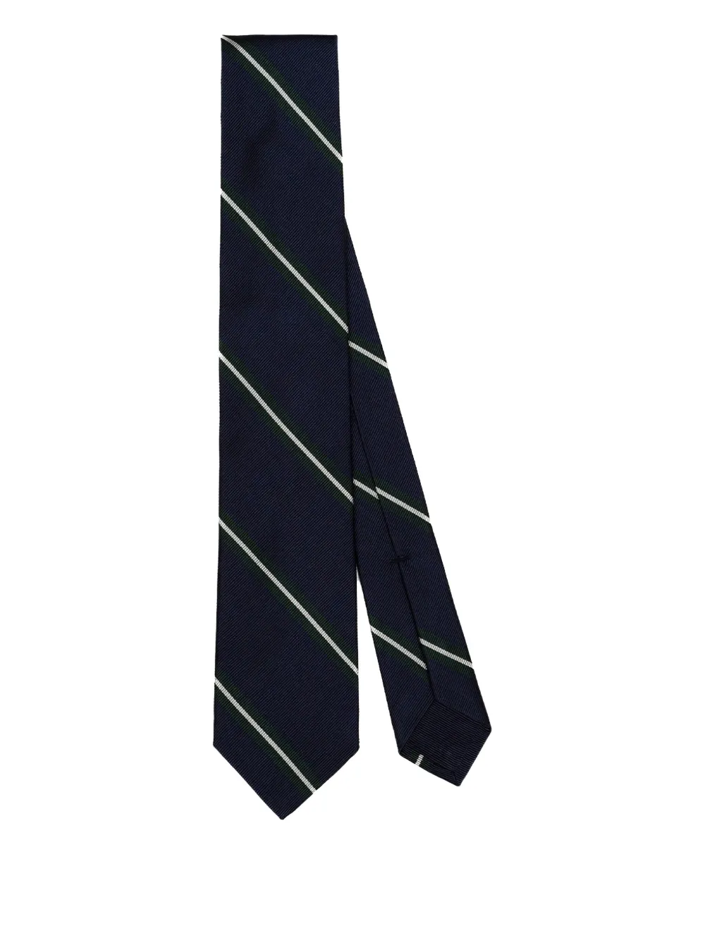 F.MARINO striped silk tie Blauw