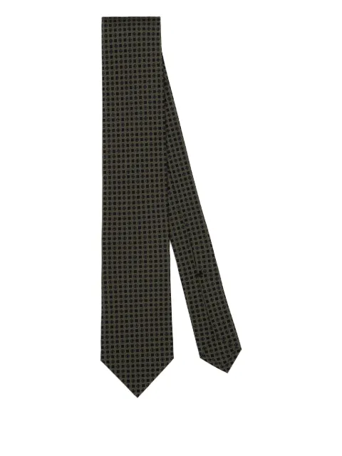 F.MARINO geometric-pattern silk tie