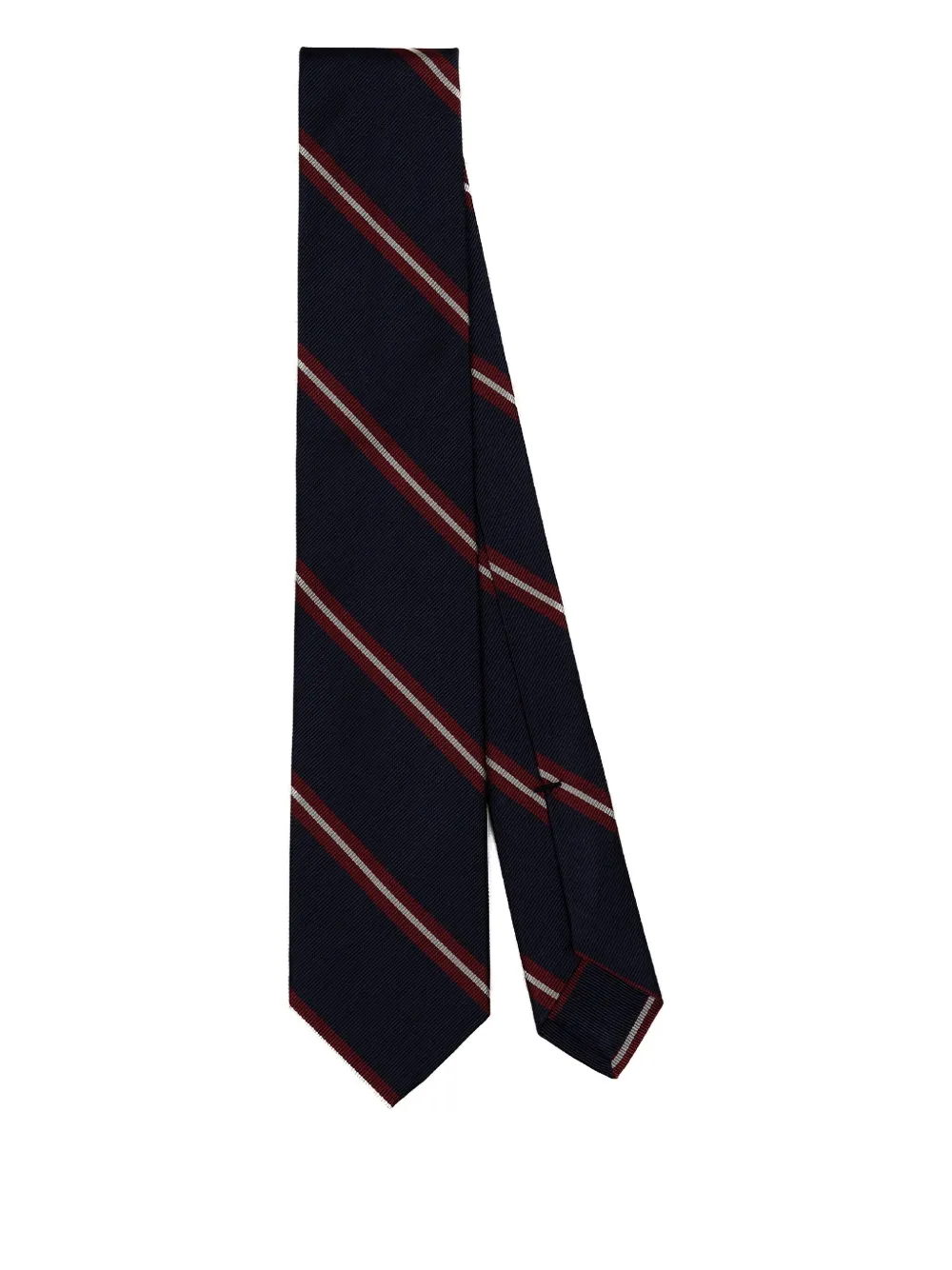 F.MARINO striped silk tie Zwart