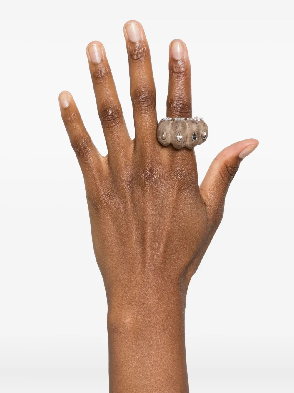 YVMIN crystal-embellishment ring - Bruin