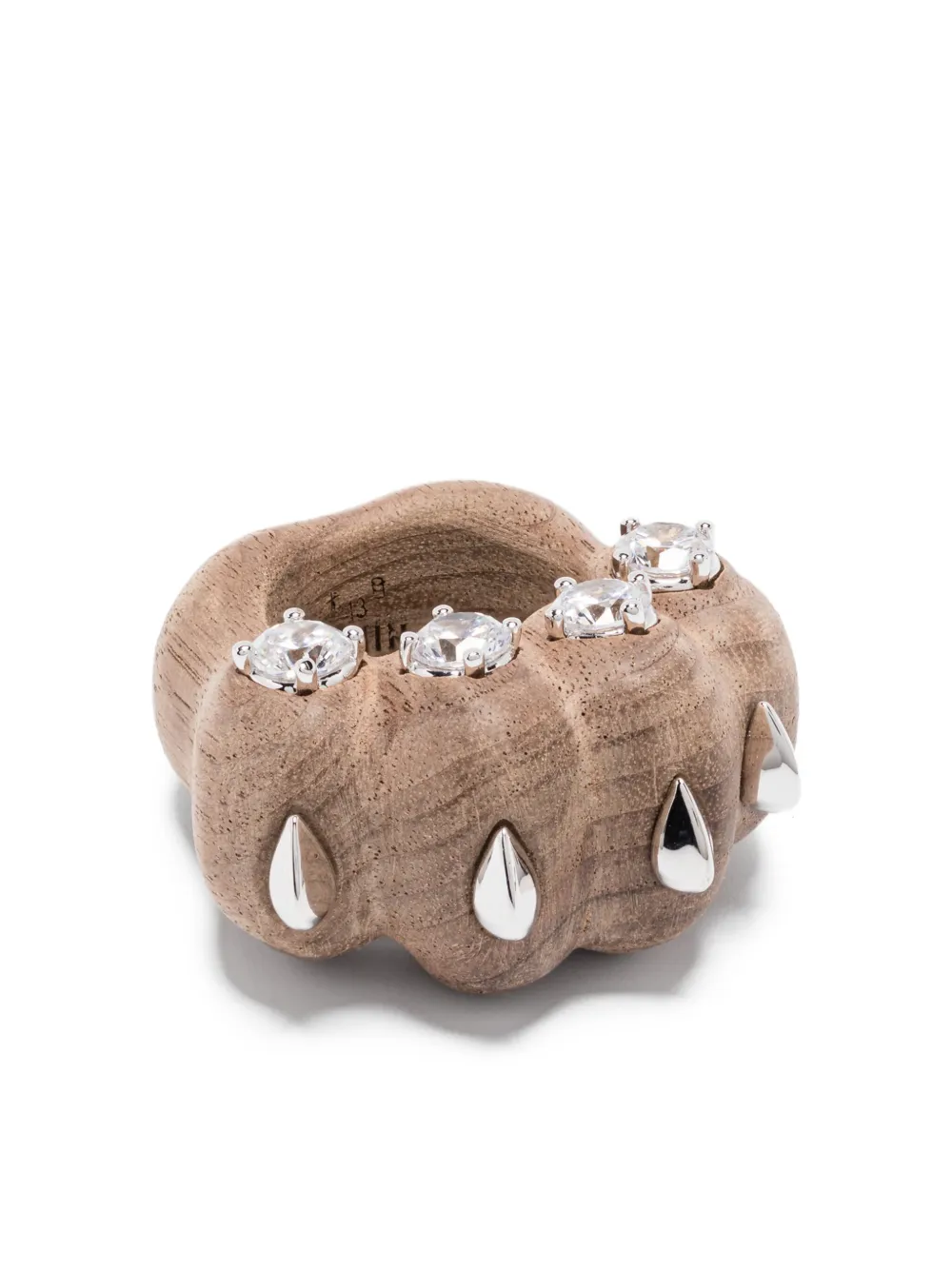 YVMIN crystal-embellishment ring | Brown | Image 1