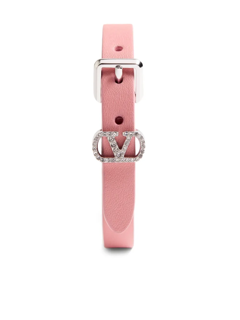 Valentino Leather Ovalette Bracelet In Pink