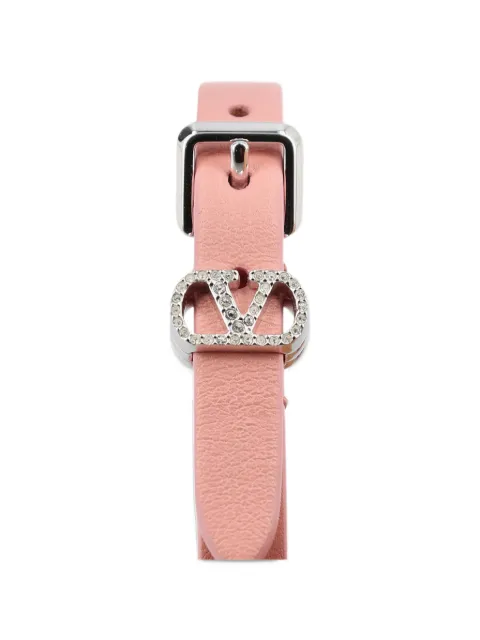 Valentino Garavani pulsera Ovalette en piel y cristales de swarovski