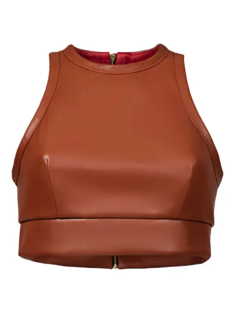 Lika faux-leather top
