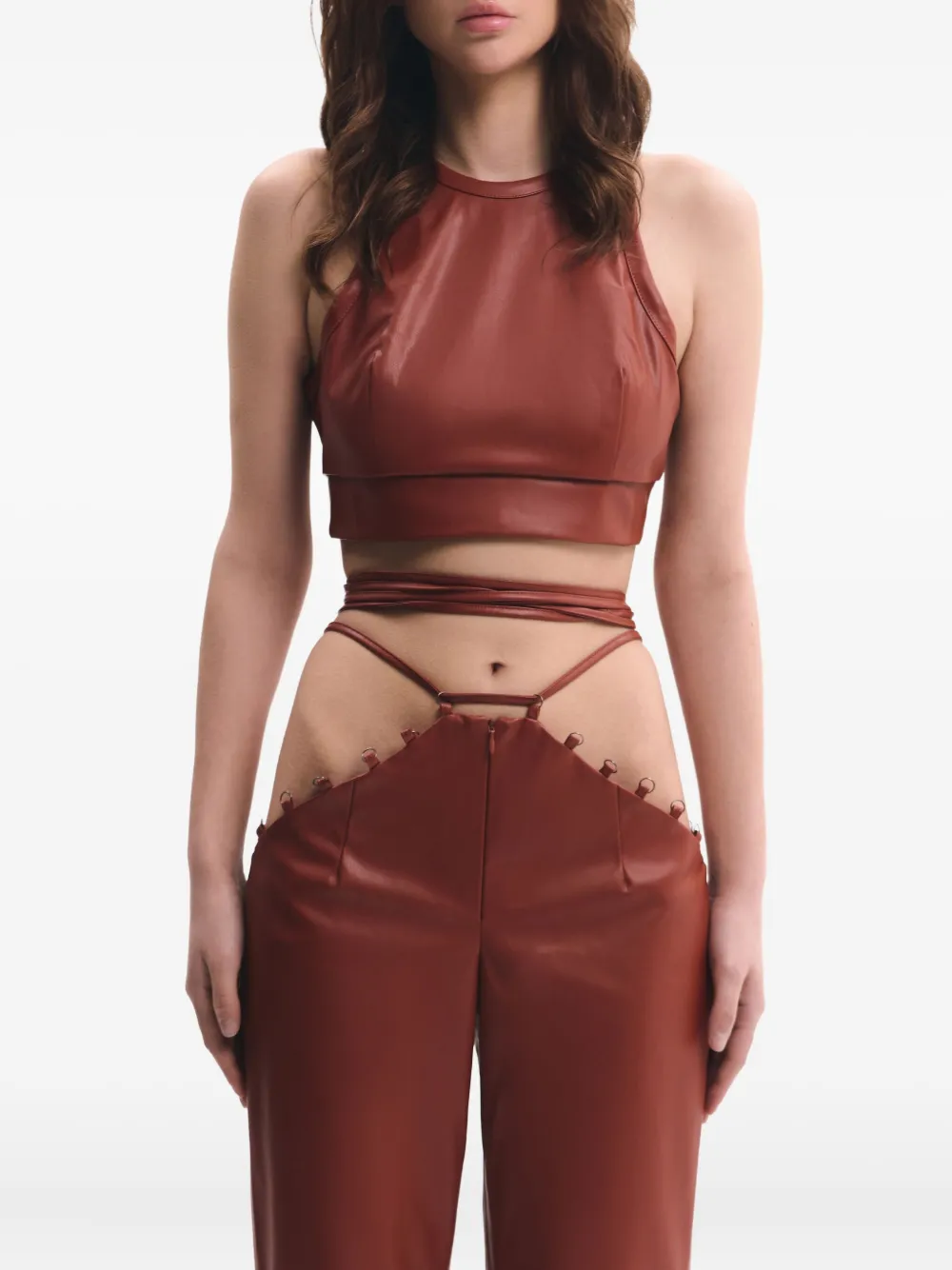 Lika faux-leather top | Vests & Tank Tops | Image 2