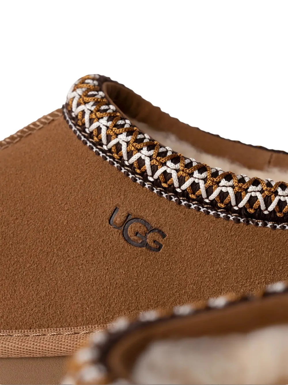 UGG Kids Tasman II braided-trim slippers Brown