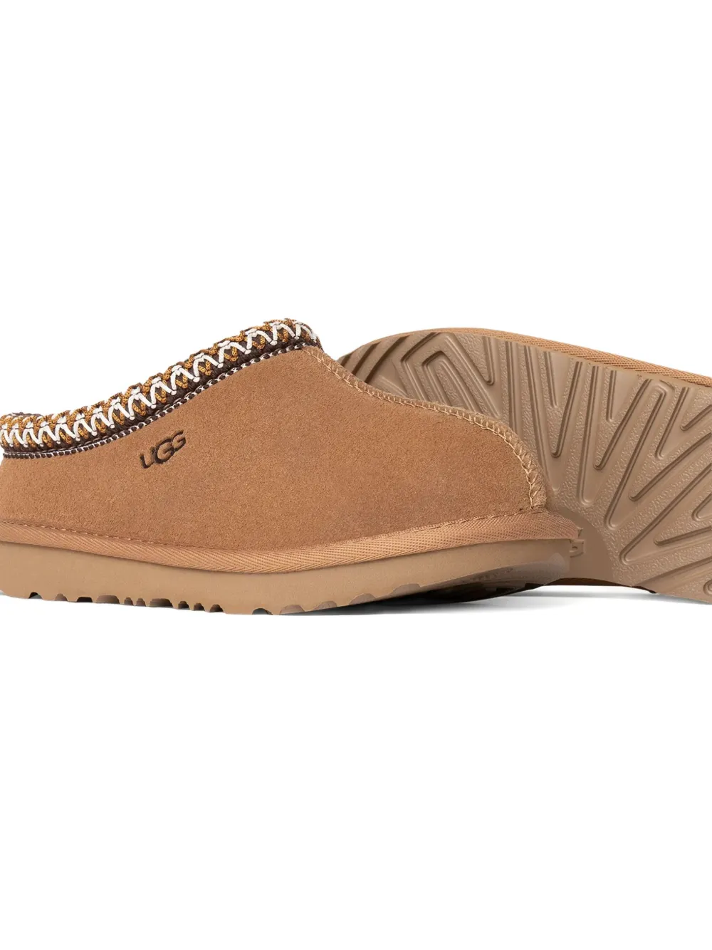 UGG Kids Tasman II braided-trim slippers Brown