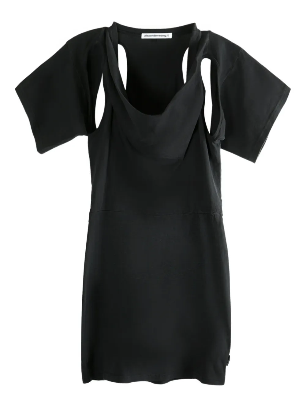 Alexander Wang Cut-out Draped Mini Dress In Black