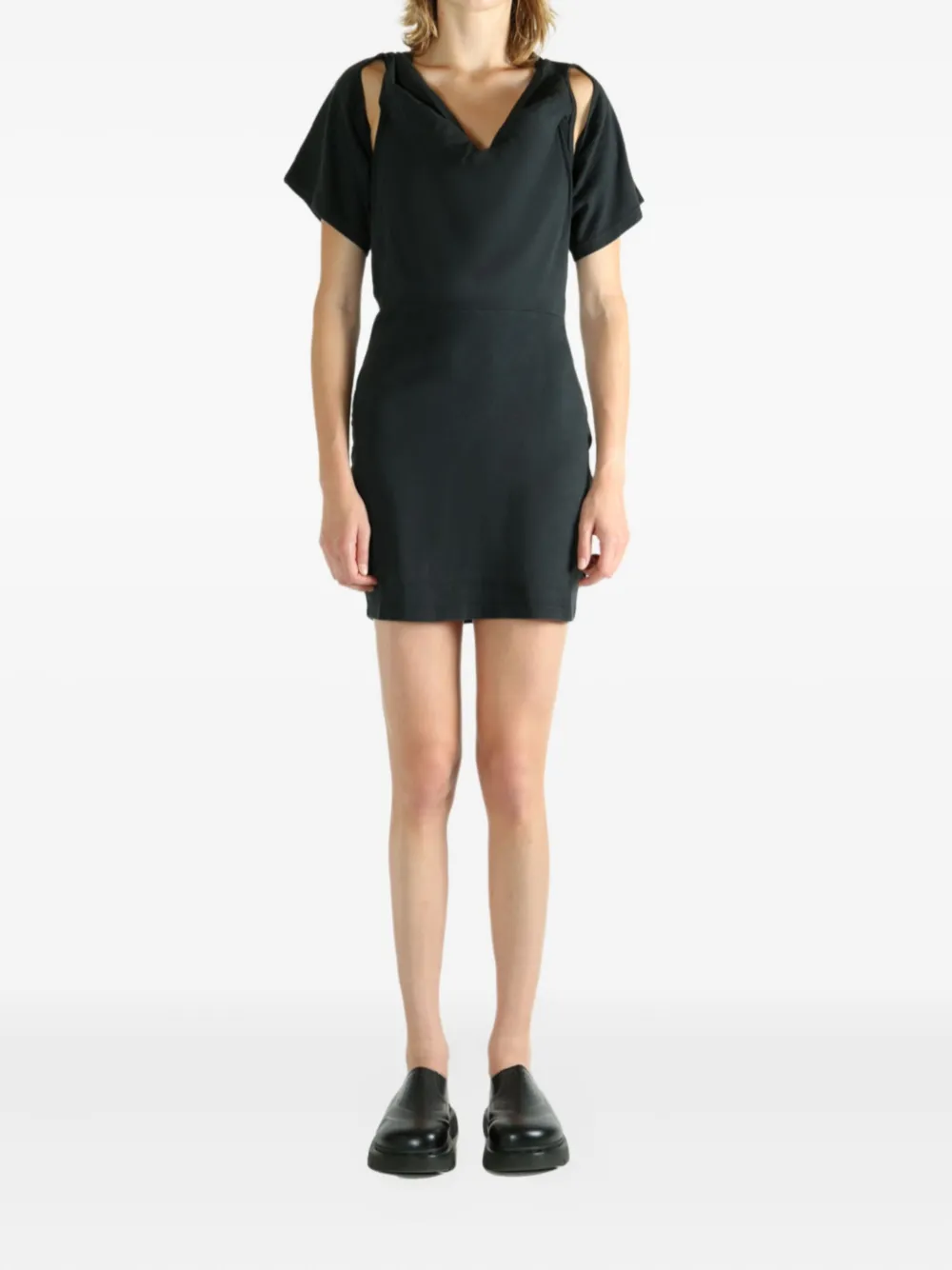 Alexander Wang cut-out draped mini dress - Zwart