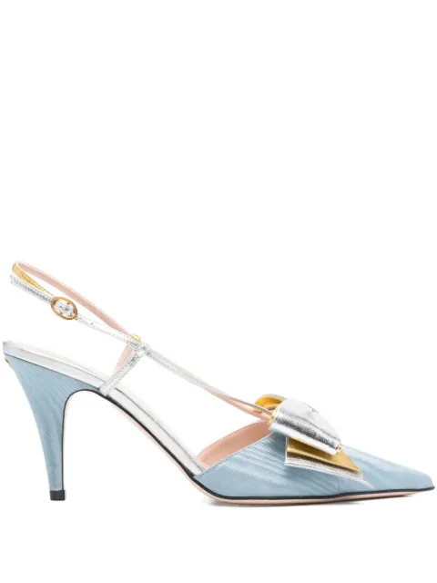 Valentino Garavani 90mm bow-embellished slingback pumps